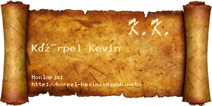 Körpel Kevin névjegykártya